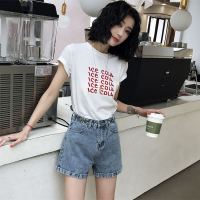 牛仔短裤女高腰2019夏网红新款黑色宽松a字显瘦白色超短裤外穿潮