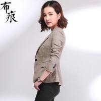 2019春秋新款ins格纹小西服韩版修身收腰复古chic格子西装外套女