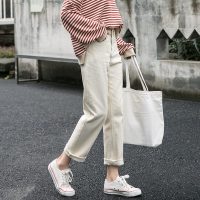 宽松牛仔裤女直筒cec裤子女2019春季新款显瘦百搭韩版高腰老爹裤