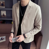 小西装男士防晒衣服春秋韩版潮流休闲上衣西服修身夏季单西外套男