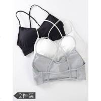 抹胸内衣防走光聚拢裹胸美背交叉带网红带胸垫打底吊带背心女