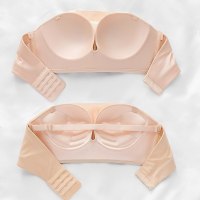 无肩带隐形内衣女聚拢防滑小胸文胸加厚无钢圈抹胸式胸罩防走光薄