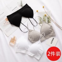 女士美背吊带背心加厚带胸垫聚拢裹胸式打底防走光无钢圈抹胸内衣