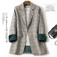格子网红小西装女2019春款韩版流行时尚外套法式休闲西服上衣韩国