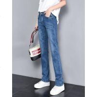 chic直筒牛仔裤女宽松2019新款韩版高腰百搭bf风浅色复古长裤子春