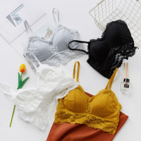 夏季吊带裹胸抹胸女无钢圈小胸聚拢内衣文胸蕾丝美背打底背心