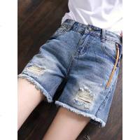 牛仔短裤女夏2019新款大码高腰宽松bf韩版百搭学生a字阔腿热裤潮