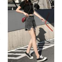 网红牛仔短裤女夏季2019新款显瘦宽松高腰a字阔腿chic热裤潮外穿