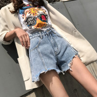 网红高腰牛仔短裤女夏2019新款显瘦外穿宽松泫雅阔腿a字超热裤潮