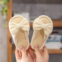 宝宝拖鞋女春秋1-3岁2儿童家居幼儿室内夏季亚麻女童防滑软底小童