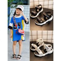女童运动凉鞋2019夏季新款女孩韩版时尚百搭儿童软底防滑沙滩鞋潮