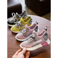 2019春韩版儿童运动鞋飞织网鞋彩色老爹鞋男童鞋椰子鞋女童鞋单鞋