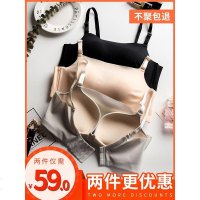 防走光抹胸式文胸薄款聚拢厚小胸罩美背裹胸夏天运动内衣女无钢圈