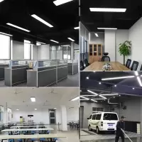 led长条灯吊线健身房方通灯办公吊灯教室长方形办公室长条吸顶灯 [圆角]黑框120*30厘米70w白光[不参与买送]
