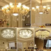 全屋灯具套餐组合三室两厅套装客厅灯欧式吊灯奢华大气水晶卧室灯 套餐10(3室2厅)主灯15头