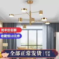 北厅极简吊灯简约现代大气家用温馨浪漫卧室书房灯具2018新款 黑色4头大号(发三色光源)
