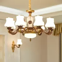 欧式吊灯客厅吊灯奢华餐厅吊灯简约现代大气家用全屋灯具套餐 8086款18头配12瓦 三色变光