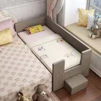 木布艺儿童床拼接床闪电客带护栏加宽加长男孩女孩婴儿床宝宝边床