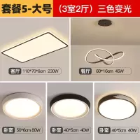 吸顶灯客厅灯简约现代大气轻奢风闪电客2020年新款灯具组合全屋套餐 套餐5大号三色变光