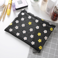 闪电客网纱化妆包小号韩国便携洗漱包简约随身化妆品大容量女收纳袋