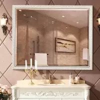 欧式浴室镜子卫生间镜子壁挂 水镜子化妆镜浴室镜洗手间带框镜子