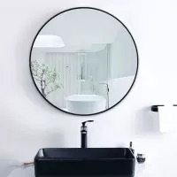 欧式铁艺壁挂镜圆形镜子化妆镜试衣镜浴室镜装饰镜挂镜圆镜创意镜