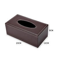 欧式皮革纸巾盒定制简约 汽车载家用餐巾抽纸盒客厅茶几创意可爱 棕色(23*12*9CM)