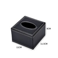 欧式皮革纸巾盒定制简约 汽车载家用餐巾抽纸盒客厅茶几创意可爱 黑色(11*11.5*8CM)