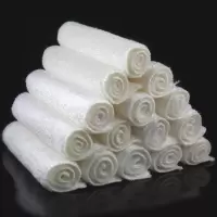 5条装 竹纤维洗碗巾 加厚竹炭抹布 双层加厚吸水洗碗布 双层白色洗碗布(5条装)