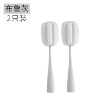 杯刷洗杯子小刷子水杯清洁长柄刷杯子奶瓶涮子硅胶擦海绵厨房 布鲁灰-2只装