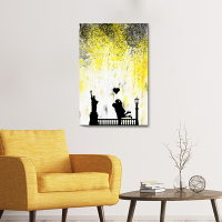 北欧创意婚房壁画婚庆公司婚纱店走道装饰画客厅沙发背景墙面挂画 E款 50*7538mm厚度