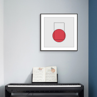 北欧客厅装饰画现代简约沙发背景墙画餐厅壁画抽象几何建筑床头画 F款 40*40单幅黑色简框