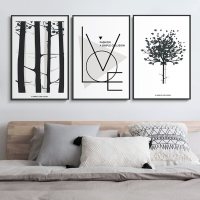现代简约画装饰客厅装饰画沙发背景墙画卧室床头挂画走廊三联挂画 A款 60*90拼套原木简框拼套