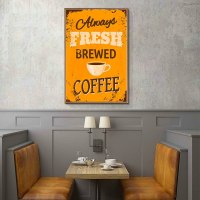 coffee咖啡店挂画商业营业店铺装饰画餐厅现代欧式坚版墙画 A款 60x90单幅黑色简框