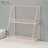 化妆品置物架北欧ins铁艺桌面收纳女宿舍收纳厨房双层整理架 藕色桌面双层置物架小 2层