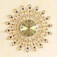 欧式家居用品室内装饰品卧室客厅墙上挂件饰品餐厅墙面装饰创意 圆形孔雀70*70CM108钻