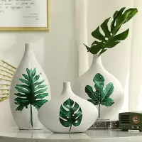 北欧创意花瓶摆件简约现代客厅陶瓷花瓶三件套装摆件 三件套花瓶
