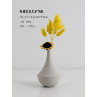 北欧陶瓷艺术素胚花瓶摆件电视柜客厅插花仿真花干花简约小花器 B款花艺套装