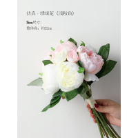 北欧绣球花玫瑰花绢花仿真婚礼手捧花束家居摆件客厅桌面花艺装饰 仿真绣球花(浅粉色)