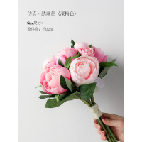 北欧绣球花玫瑰花绢花仿真婚礼手捧花束家居摆件客厅桌面花艺装饰 仿真绣球花(深粉色)