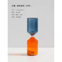 北欧创意玻璃沙漏摆件简约家居房间客厅装饰品酒柜小摆件计时器 蓝色系沙漏-大号(25分钟)