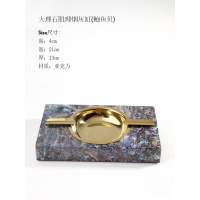 北欧轻奢纹理纸巾盒客厅茶几多功能餐巾纸抽纸盒家用桌面收纳摆件 纹理烟灰缸(鲍鱼贝-长款)