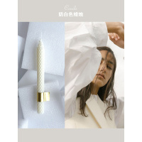 北欧ins简约陶瓷烛台摆件家用客厅浪漫西餐餐桌蜂窝蜡烛拍照道具 奶白色蜡烛