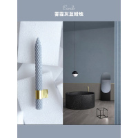 北欧ins简约陶瓷烛台摆件家用客厅浪漫西餐餐桌蜂窝蜡烛拍照道具 雾霾灰蓝蜡烛