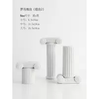 欧式创意罗马柱烛台摆件样板间家用餐桌浪漫烛光晚餐装饰拍摄道具 米白色罗马柱组合[套装价]