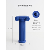 欧式创意罗马柱烛台摆件样板间家用餐桌浪漫烛光晚餐装饰拍摄道具 蓝色罗马柱大号