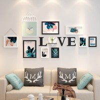 客厅现代简约装饰画北欧风格沙发背景墙挂画玄光墙 黑白雨滴钟表(草木葱茏) 占墙面积180*90cm20mm厚板组合一套价