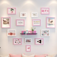 少女房间装饰照片墙创意墙上相框墙组合连体挂墙一面墙个性相片墙 白粉一见倾心(PS-018)