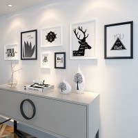 照片墙装饰品北欧式相册墙相框墙客厅创意组合挂墙简约现代相片墙 黑白组合