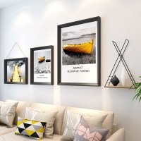 简约现代客厅装饰画组合抽象风景餐厅个性创意沙发背景 全黑组合(曦光) 占墙面积(1.66m*0.64m)30mm厚板拼套